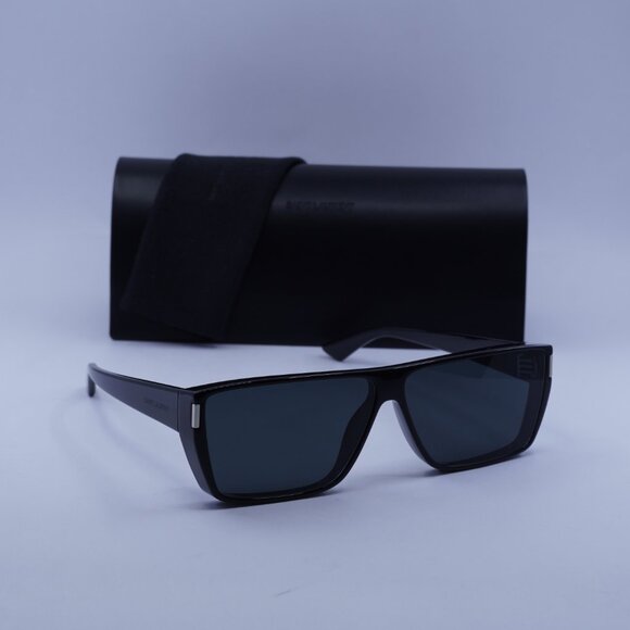 Saint Laurent SL 757 001 Square Sunglasses - Black/Grey - Picture 4 of 10